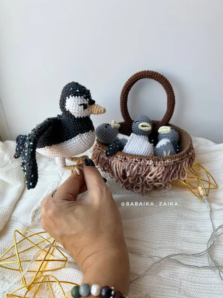 PDF Crochet Swaalow's nest Pattern, Amigurumi Bird, Amigurumi decor, Amigurumi nest, Amigurumi House Pattern, Crochet swallow pattern