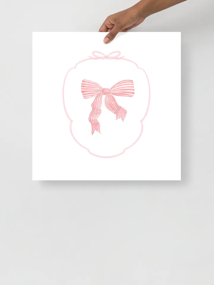 Pink Bow Set Of 4 Watercolor Painting, Love Shack Fancy, Preppy Girls Gift, Baby Bow Art, Nursery Decor, Watercolor Bow, Little Girl Nursery