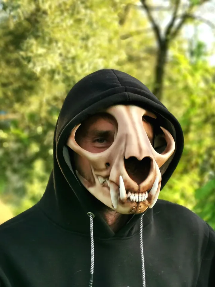 Lynx Skull Mask, realistic lynx mask, Horror Mask, Animal Skull Mask, resin skull mask, Big cat mask, pagan mask, ritual mask, shamanic mask