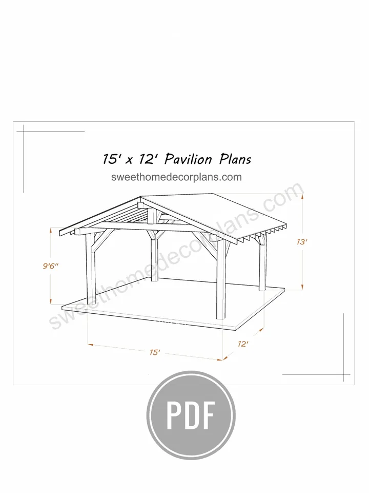 Diy 15 x 12 gable pavilion plans pdf. Carport plans. Wooden outdoor covered gazebo plans. Diy backyard wooden pergola plans for outdoor. Timber frame plans.