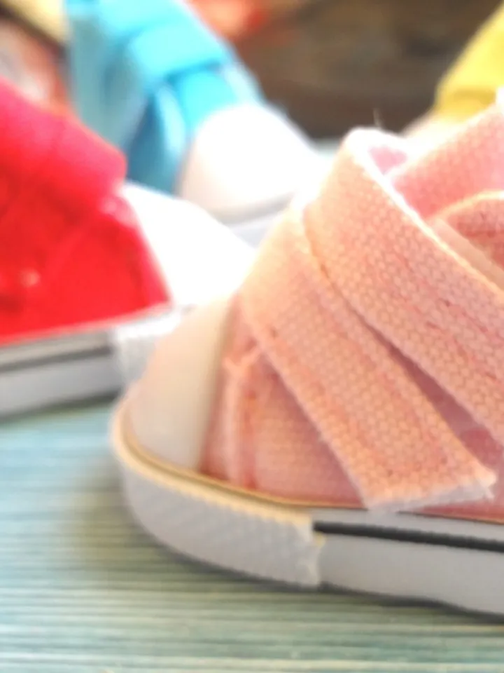 Blue textile shoes for Wellie Wisher Doll – 4.5cm sole length - Or any other doll – Christmas gift idea