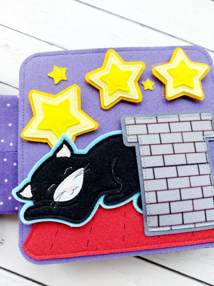 Educational Montessori mini book "SLEEP", the first tactile book for children