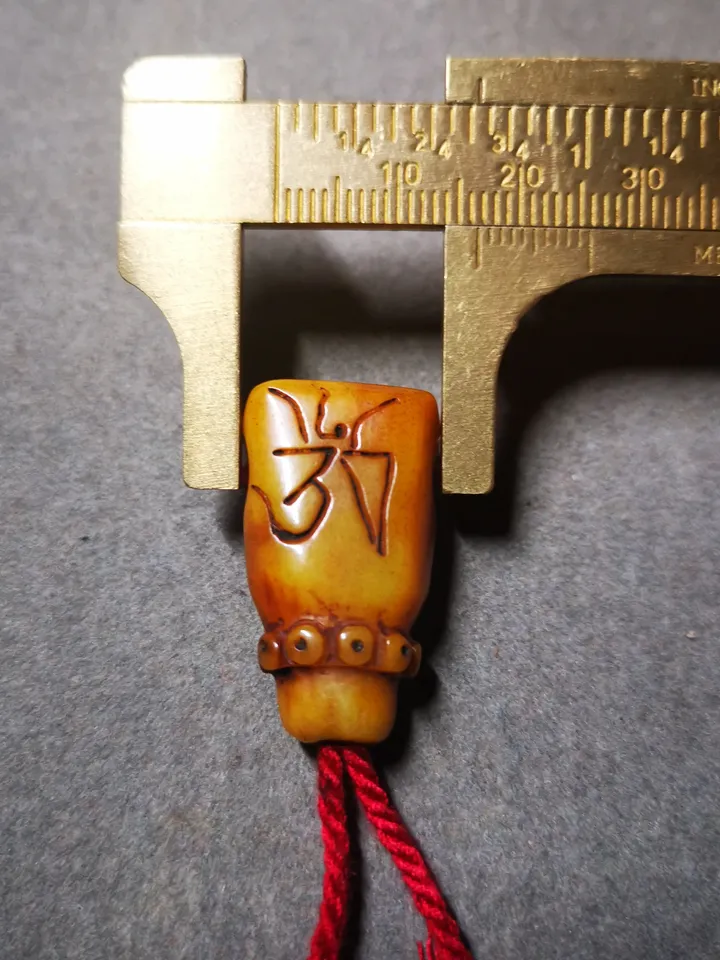 Gandhanra Tibetan Yak Bone Carved Guru Bead, T-drilled 3-Hole Prayer Bead,Connector Bead for Mala, Bead Accessories