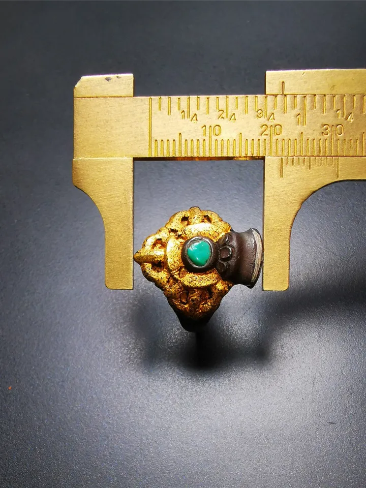 Gandhanra Unique Handcrafted Ring, Tibetan Buddhist Vajra Bell Ring,Made of Pure Gold Filled and Silver Filled,Protection Jewelry