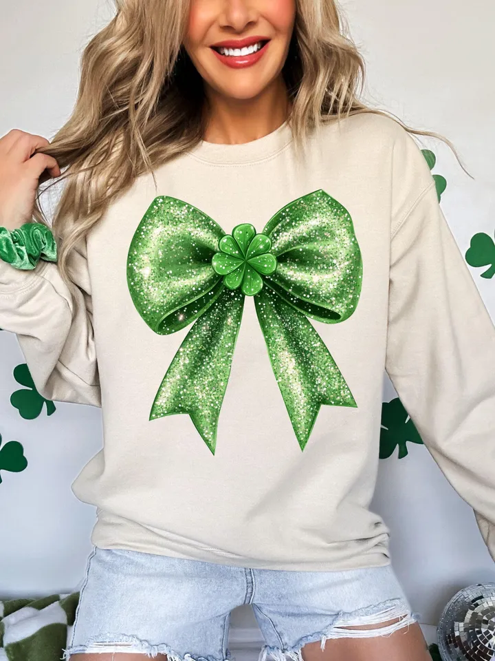 St. Patrick’s Day Bow png, St Patricks Coquette PNG, Coquette PNG, Glitter Faux Disco png, St Patrick's Day png, Shiny Irish png, Shamrock