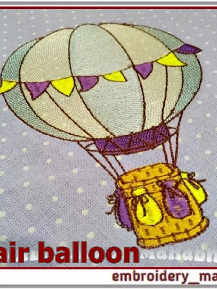 Free Embroidery design air balloon Children embroidery