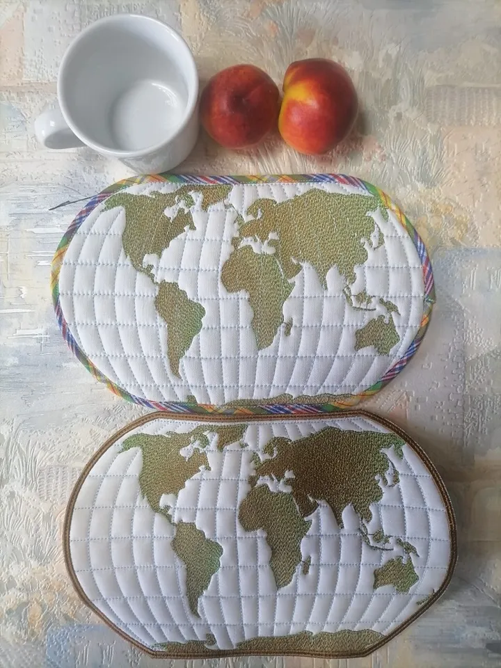 Machine Embroidery Design Napkin for hot design and master class in trapunto technique