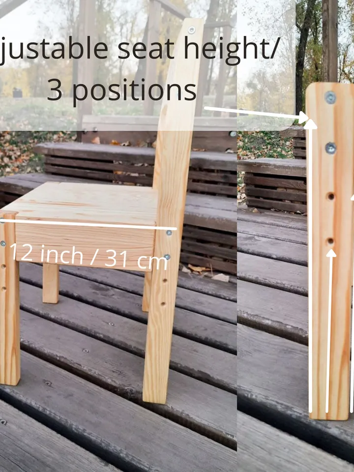 Child chair wood eco-friendly Children's chair height adjustable from 3 years Kids chair Toddler chair Child chairs Montessori Waldorf