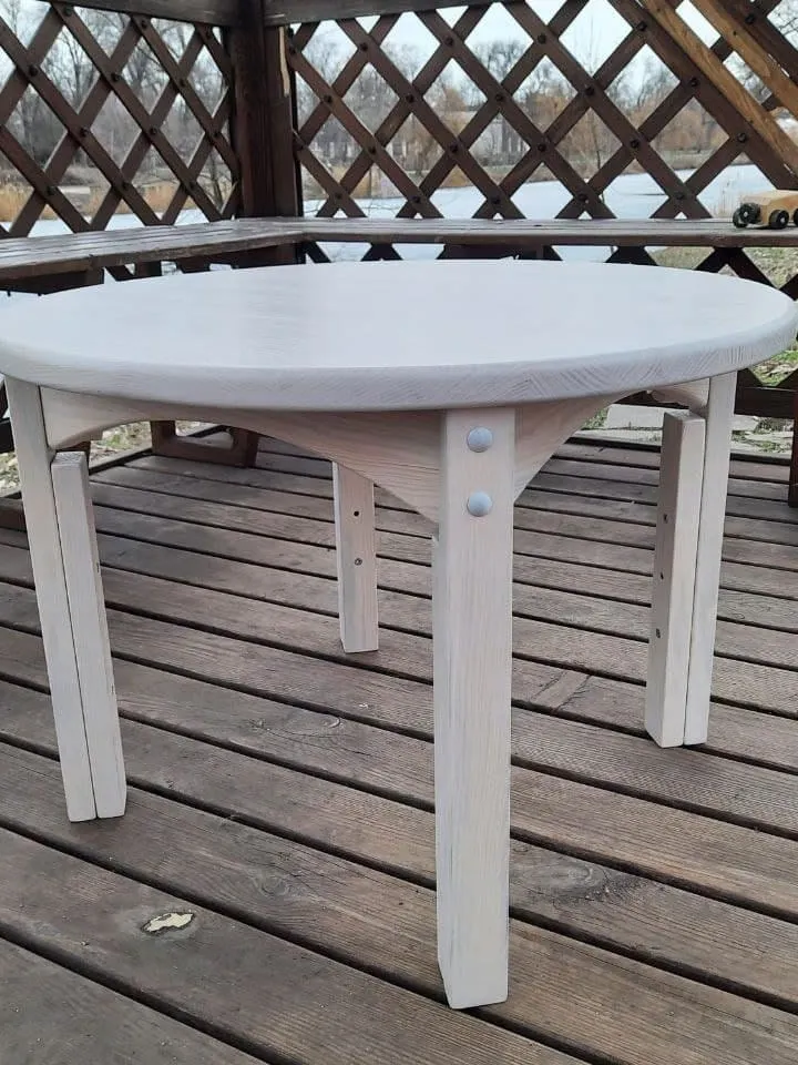 Nursery furniture Kids round table adjustable height in 3 positions from 1.5 - 8 years Toddler wood table Montessori furniture Nusery gift
