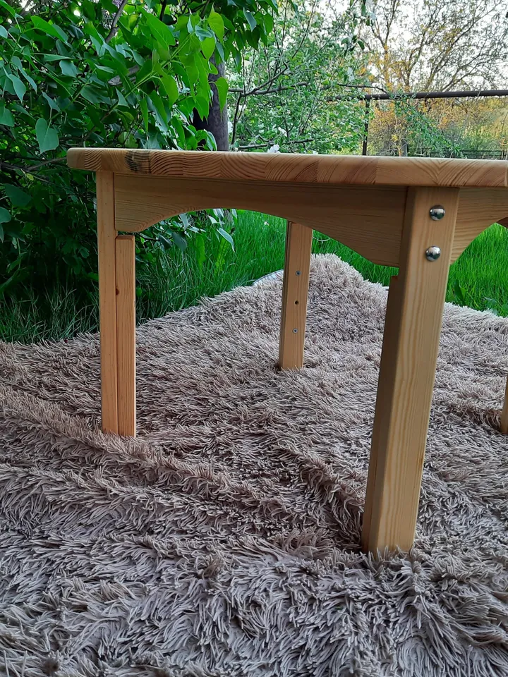 Children's table round adjustable 3 height Montessori furniture 100% natural wood Child, kids and toddler table Waldorf table Gift for kids