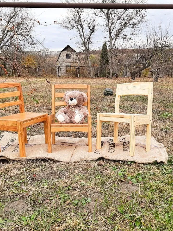 Child chair wood Children's chair height adjustable 3 positions from 1,5 years Wooden toddler chair Kids furniture Personalized name chair