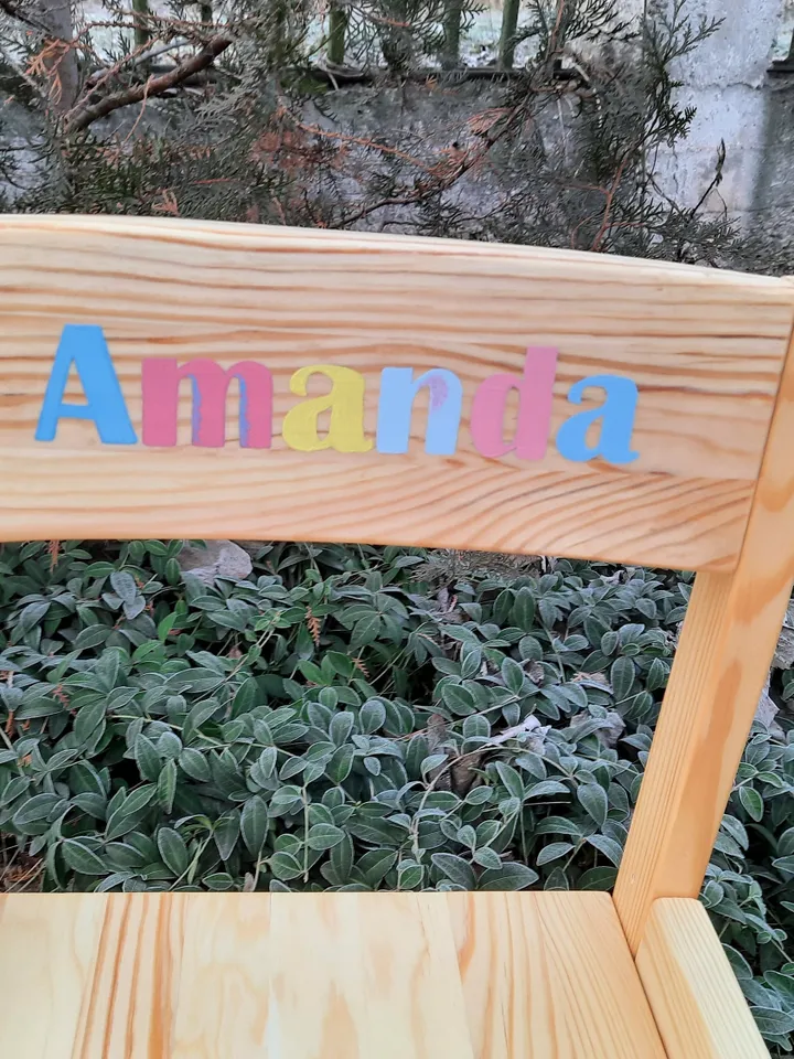 Toddler chair wood personalize Abjust kid chair from 2-3 years Wooden kids chair Children furniture chair in Kindergarten Montessori Waldorf