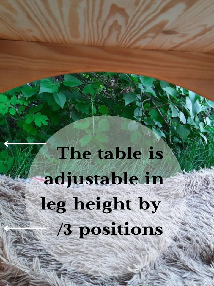 White child table round adjustable 3 height Kids furniture 100% natural wood Toddler table Waldorf table Montessori furniture Gift for kids