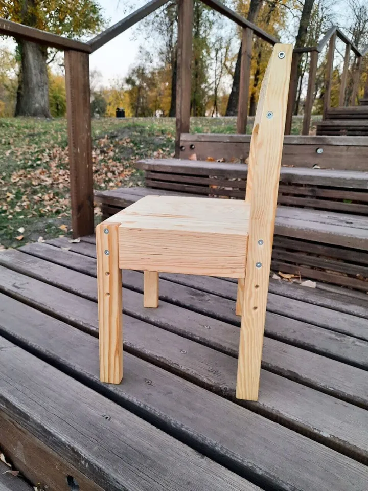 Kids wood chair Toddler and Child chairs Children's wood chair height adjustable from 3 years Gift for kids Montessori Waldorf furniture