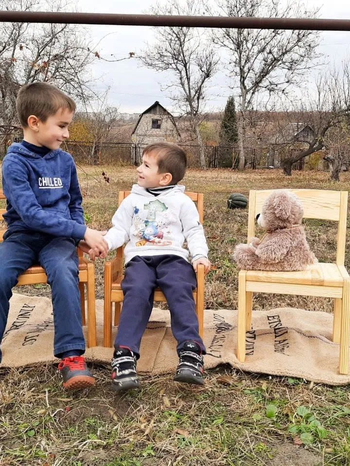 Child chair wood Children's chair height adjustable 3 positions from 1,5 years Wooden toddler chair Kids furniture Personalized name chair