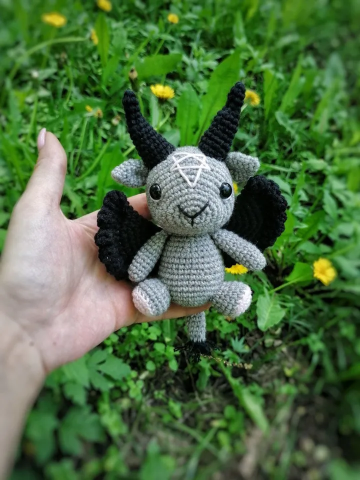 PDF CROCHET PATTERN Baphomet, occult toy, cute little goat, baby baphomet , baphomet amigurumi, cute baphomet, crochet baphomet, tutorial