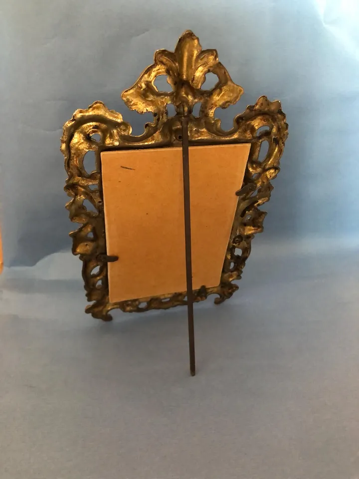 Butterfly Painting Framed Antique Metal Frame Shabby Chic Painting