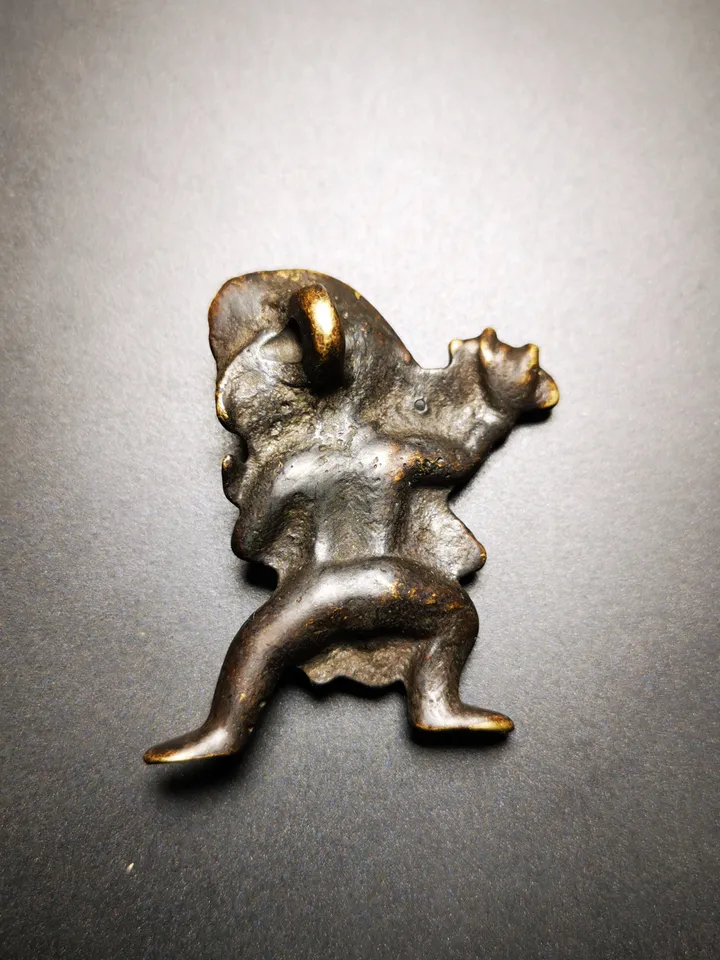 Gandhanra Acient Vajrapani Amulet,Tibetan Buddhism Statue,the Protector and Guide of Gautama Buddha,80 years old