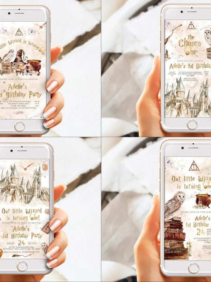 The Chosen One Big Bundle; Wizard Birthday Party Bundle Templates; Magic School Birthday Party Template; Editable Wizard Party Template; W7