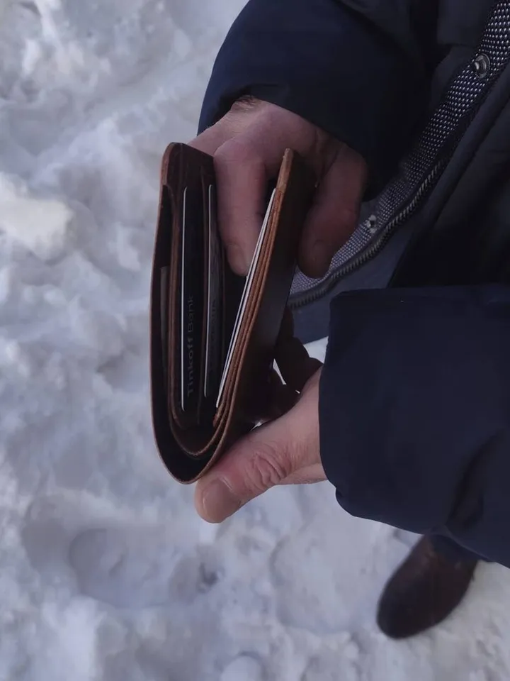 Leather wallet. Handmade Hand Leather Craft.