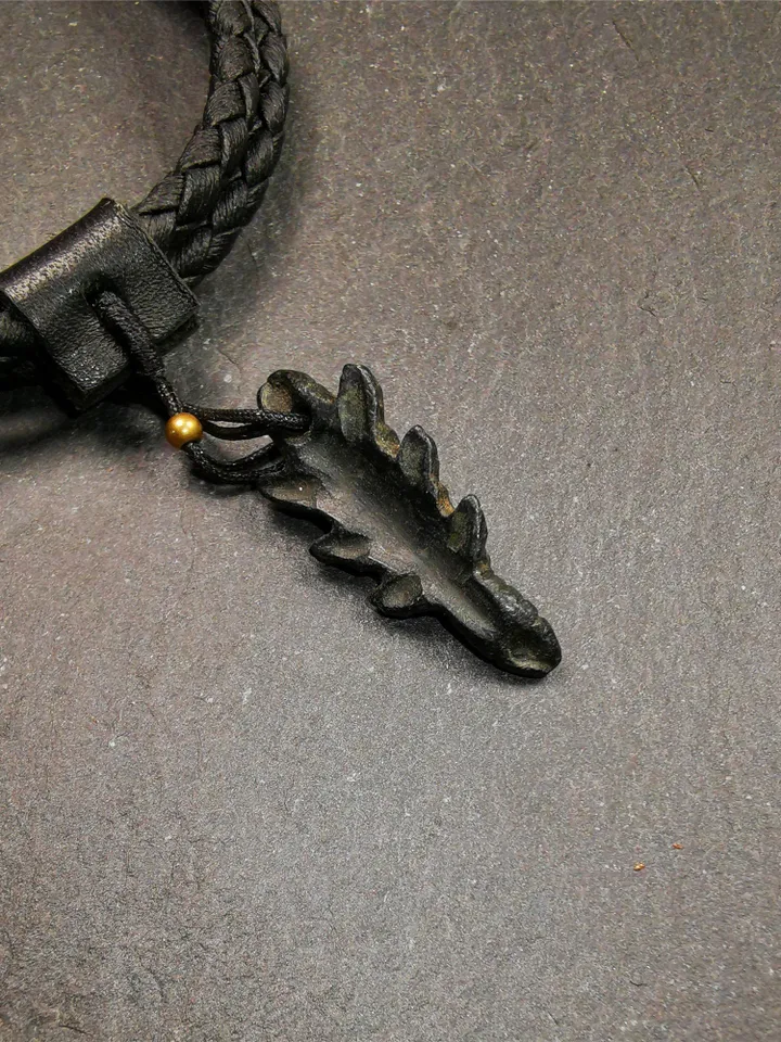 Gandhanra Handmade Tibetan Amulet,Obsidian Carved Scorpion Guru of Padmasambhava Pendant,1.3"