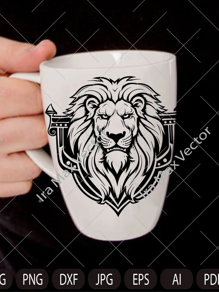 Lion Face svg / Lion Head svg / Lion heraldic/ Lion svg / Lion King svg/ Lions Mascot svg / Leo svg / Lion Head /Lion Printable/ Lion logo