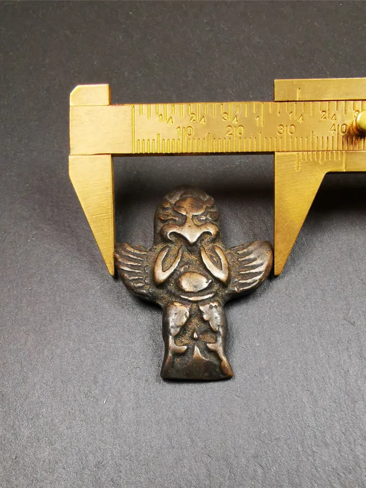 Gandhanra Antique Tibetan Buddhist Amulet Pendant,Garuda,Garula,Suparna,Golden-winged Bird,Made of Thokcha, 1.77"