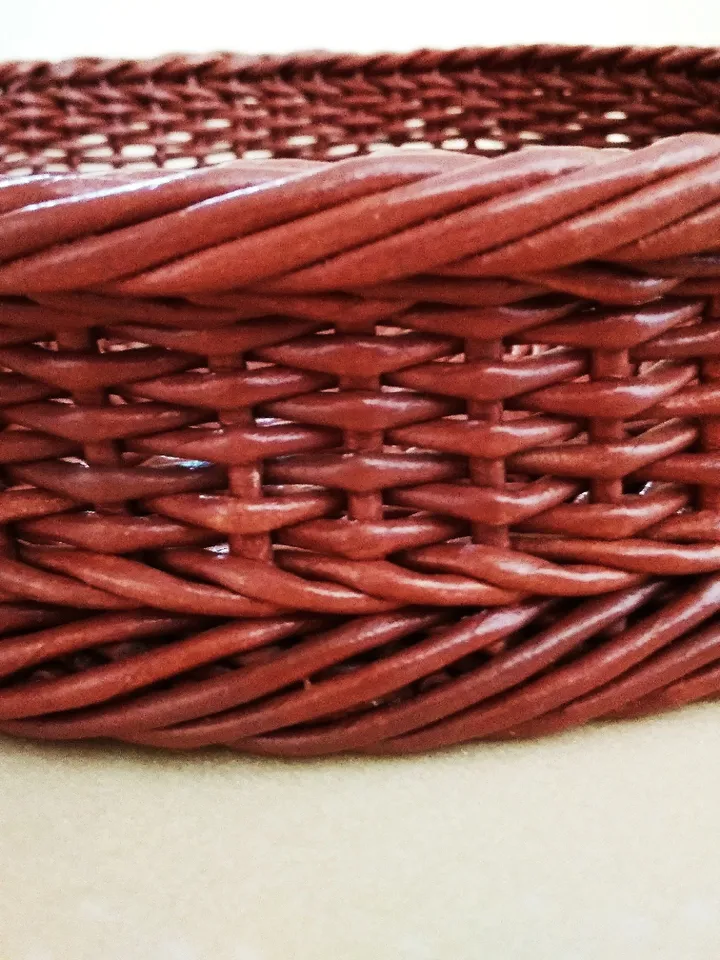 Round Wicker Tray without Handles Rustic Style Tray