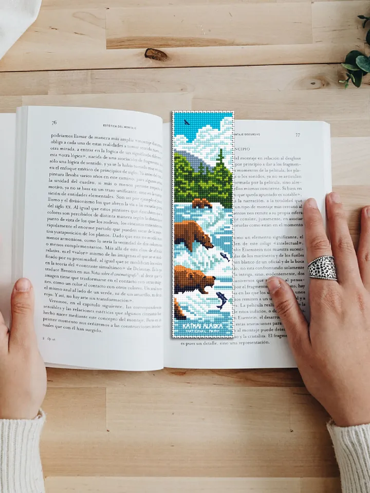 National Park bookmark set cross stitch pattern PDF download Nature cross stitch chart, Digital bookmark pattern PDF, Wild animals #B190
