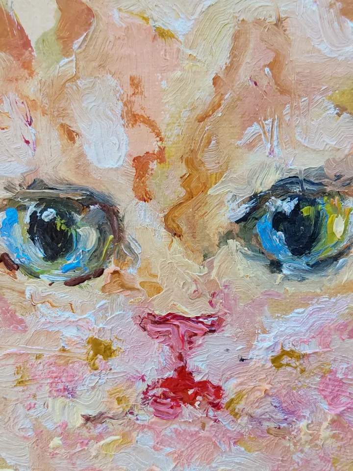 Oil painting on canvas "Portrait of a cat" 30x30cm (12x12inch)