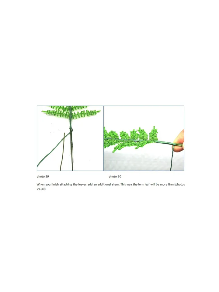 Beaded Lilies of the valley and Fern | Beaded Flowers pattern | Seed bead patterns | Beadwork pattern