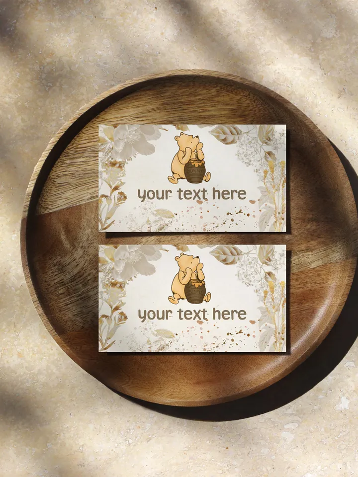 Editable Food Label Hundred Acre Wood First Birthday party food label; Winnie the Pooh Party; Classic Pooh Party Birthday ; wg4