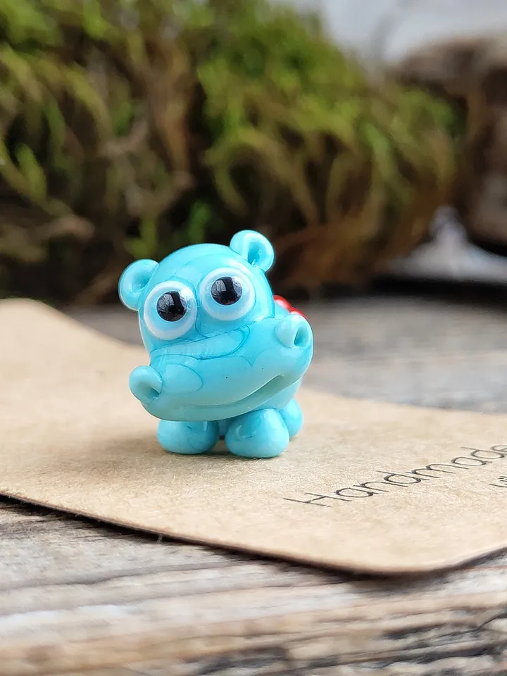 Hippo gifts Hippo ornament Hippo miniature Hippo figurine Hippo art Hippo Christmas Hippopotamus statues Begemoth figurine Glass hippo