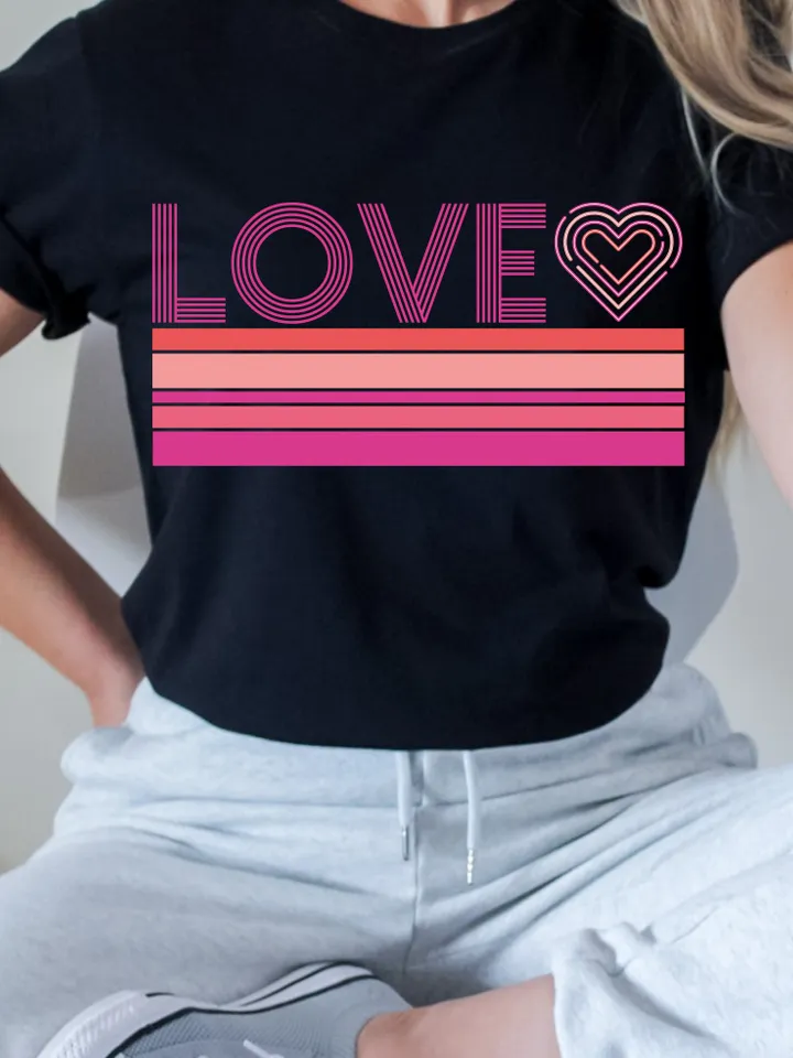 Valentines SVG Sublimations, Designs Downloads, Valentines Day, Png, Clipart, Shirt Design Sublimation Downloads, Groovy, Love Striped Retro