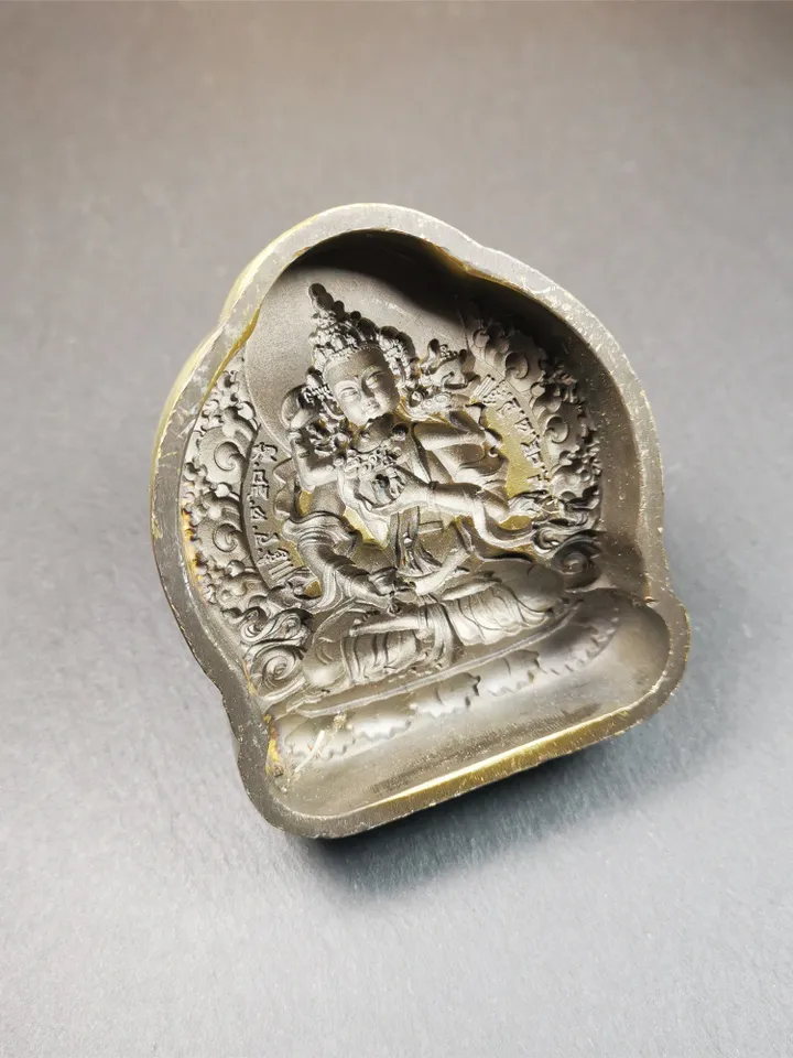 Gandhanra Tibetan Buddha Statue Tsa Tsa Mold, Vajrasattva Tsha Tsha Mould For Making Clay Statue,2.95&quot; × 2.6&quot;