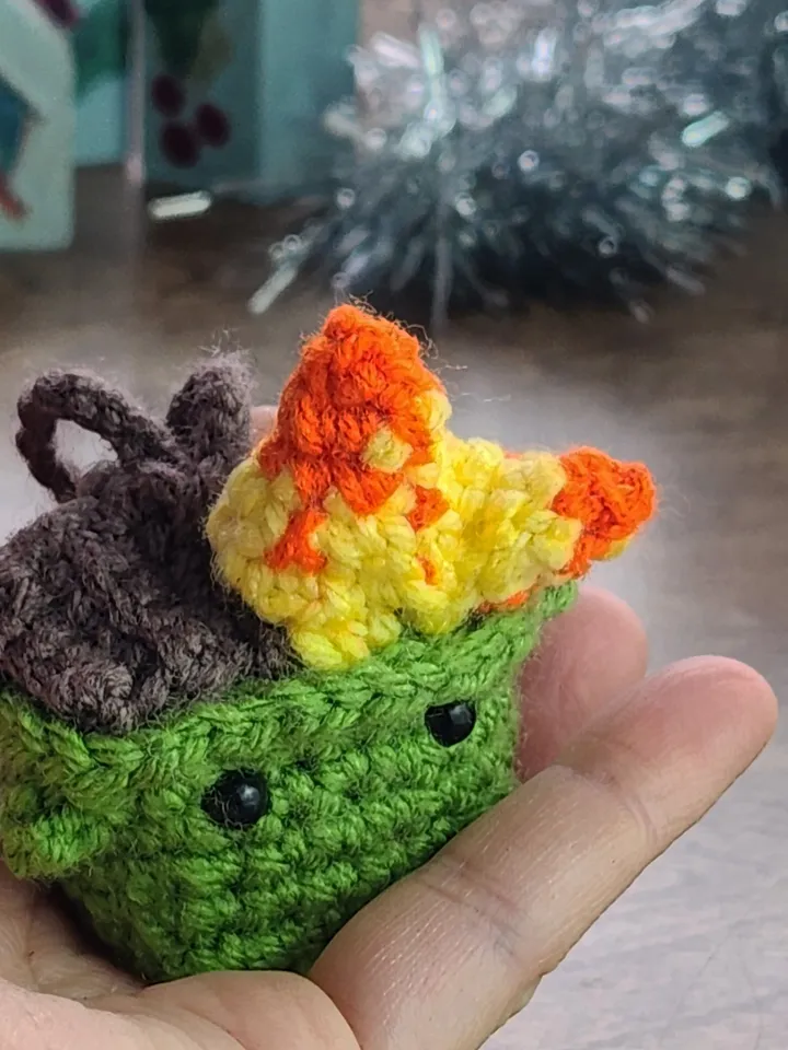 Mini Dumpster Fire - No-Sew Crochet Pattern for a Fun Gift and Christmas Tree Ornament