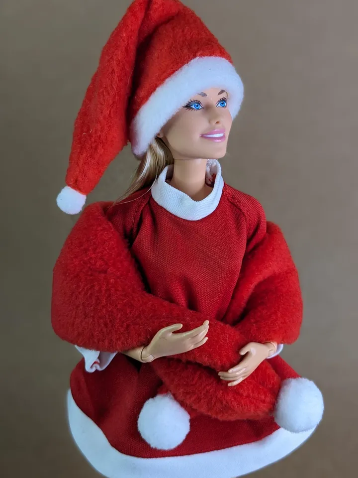 Mrs. Claus Santa Christmas costume for 1/6 scale fashion female dolls