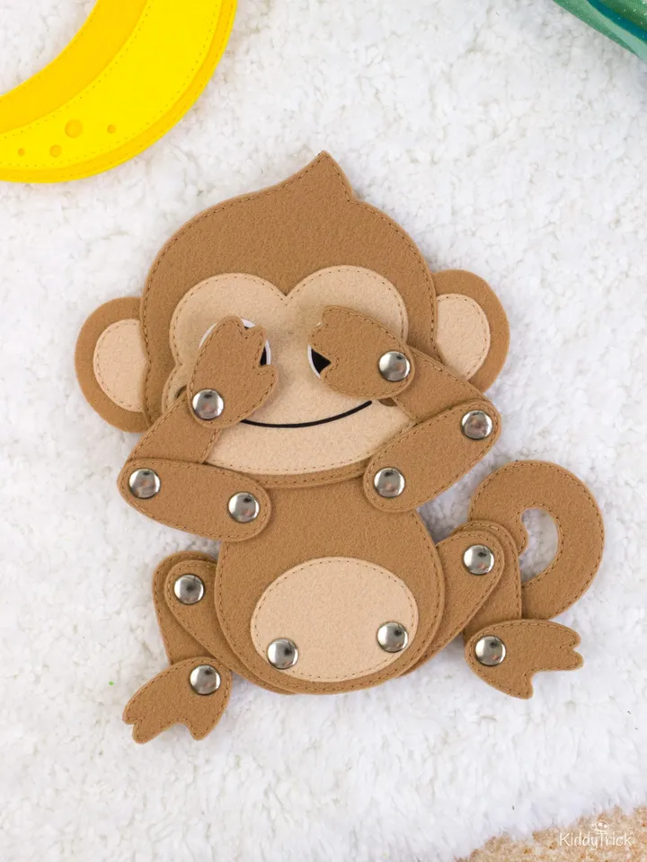 Felt Monkey - Sewing Pattern - Articulated toy