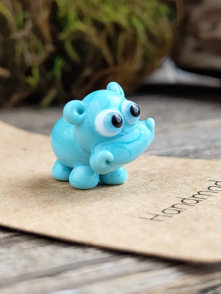 Hippo gifts Hippo ornament Hippo miniature Hippo figurine Hippo art Hippo Christmas Hippopotamus statues Begemoth figurine Glass hippo