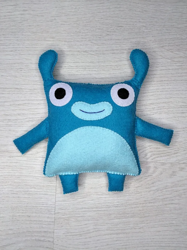 Blue Monster Felt toy, Endless alphabet and Endless Numbers - Little Blue Monster