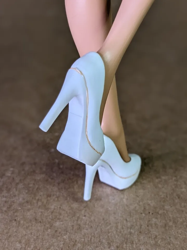 White heels shoes for fashion female dolls (Color Infusion, MH)