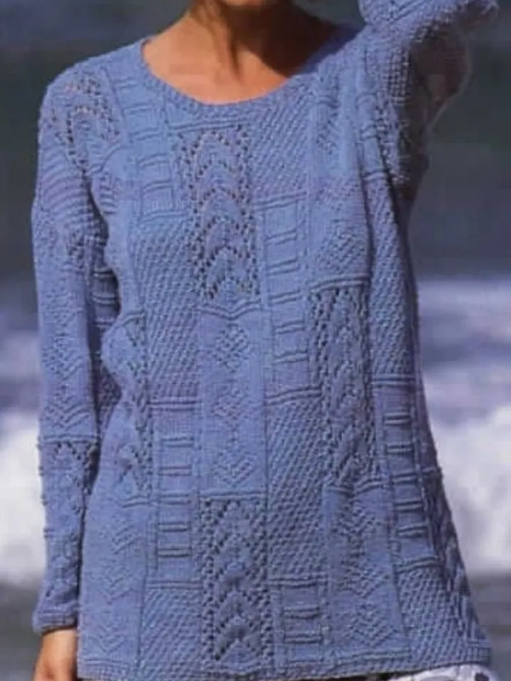 Knitting sweater pattern, knit classic sweater,  easy sweaters women’s ,  long  sweaterPDF
