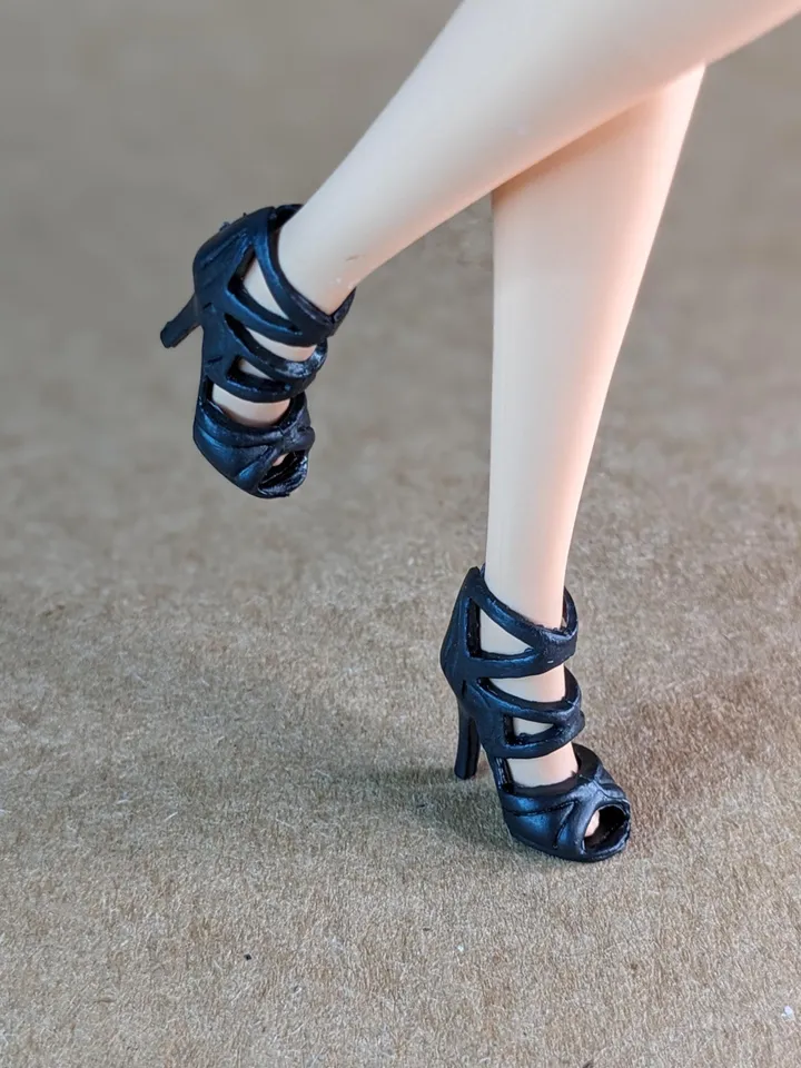Black high heels sandals for 1/6 scale female dolls