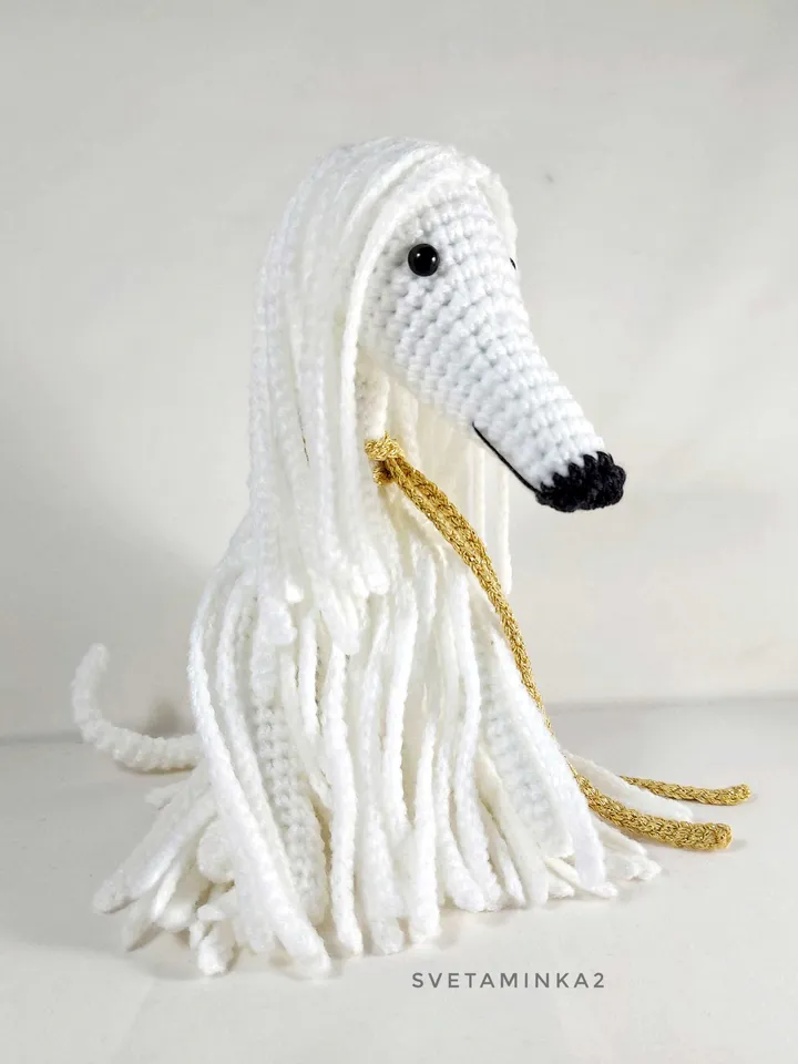 Afghan Hound Crochet Pattern Amigurumi Dog. Digital Download. PDF.