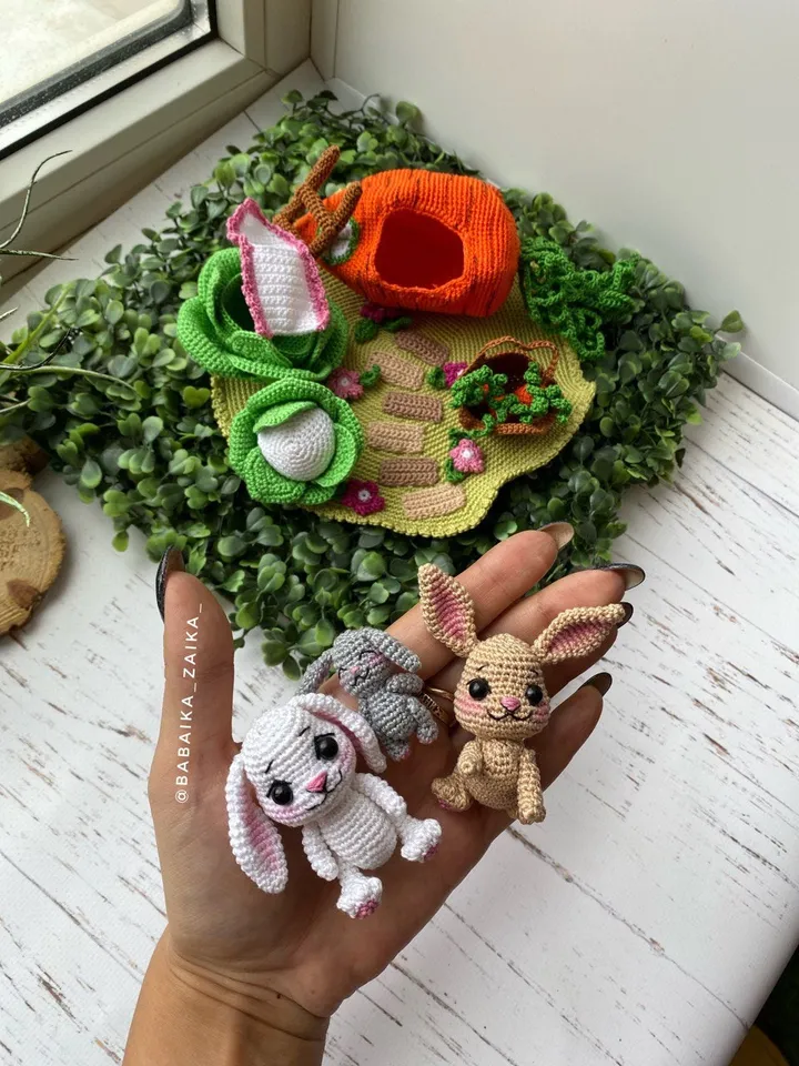 PDF Crochet Pattern Bunny's House, Small Toy Pattern, Amigurumi, Animal Pattern, Amigurumi bunny pattern, House Pattern