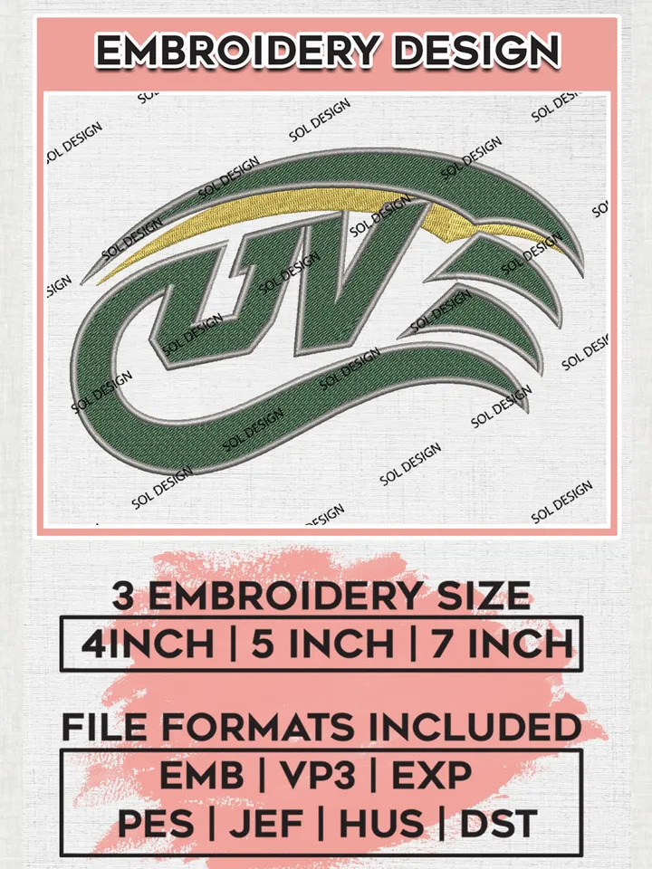 UV Wolverines NCAA Football Team Logo Embroidery Design Files, NCAA Utah Valley Wolverines Machine Embroidery, NCAA Teams, Game Day, 3 sizes, NCAA Machine embroidery designs, Digital Download