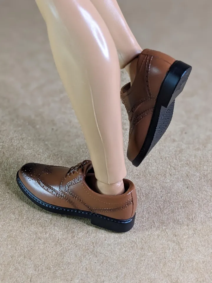 Oxford brown lace-up shoes for 12-13 inch male dolls