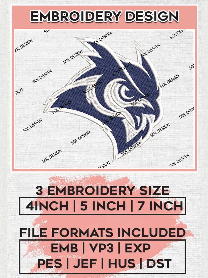 Rice Owls Embroidery Designs, NCAA Logo Embroidery Files, NCAA Rice Owls Logo, NCAA Embroidery Designs, Machine Embroidery Designs, Digital Download