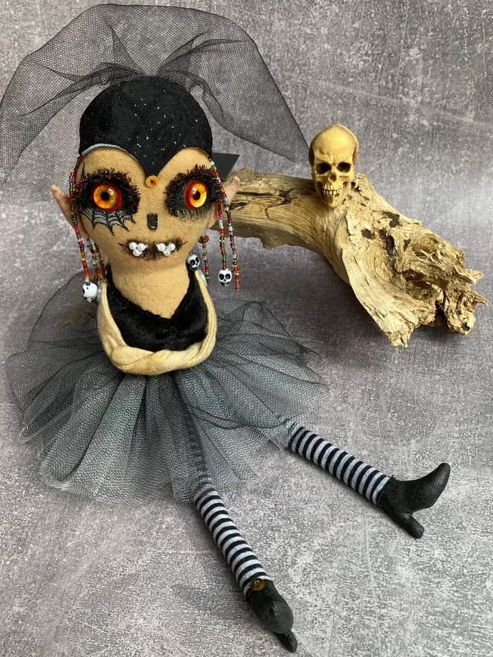 Halloween doll . Strange doll . Handmade doll . Halloween home decor .