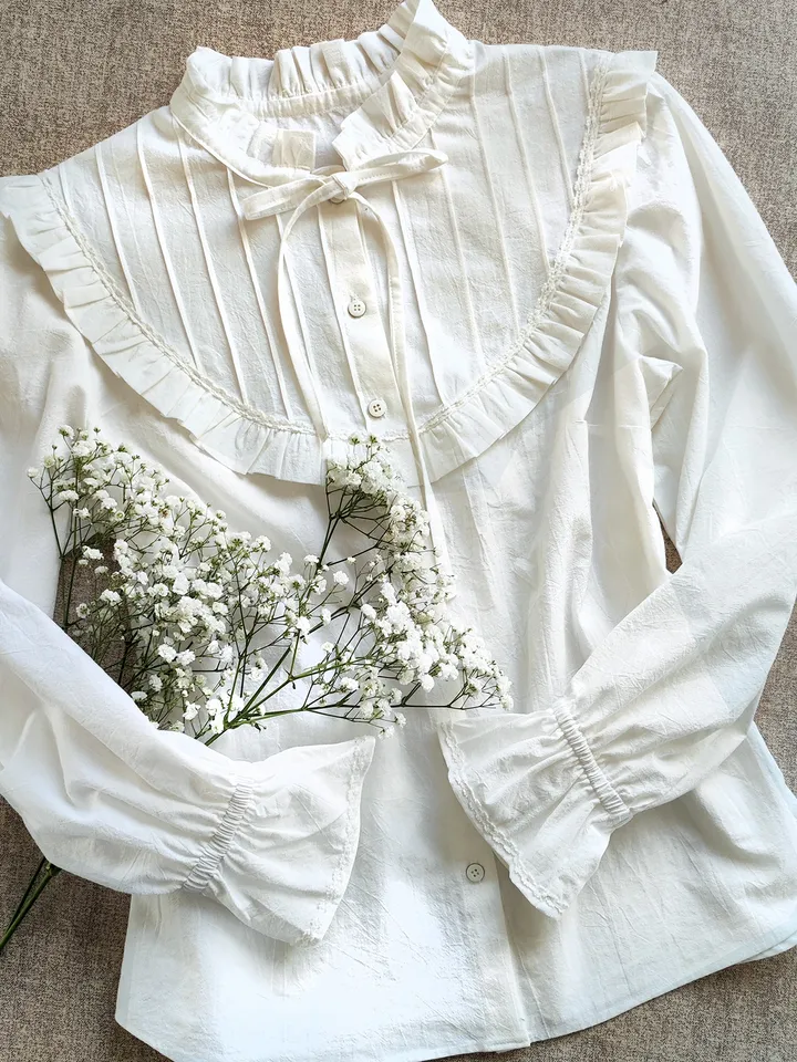 Victorian cotton women's set blouse+skirt/ Custom summer set any sizes XS-3XL